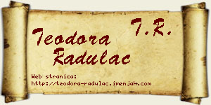 Teodora Radulac vizit kartica